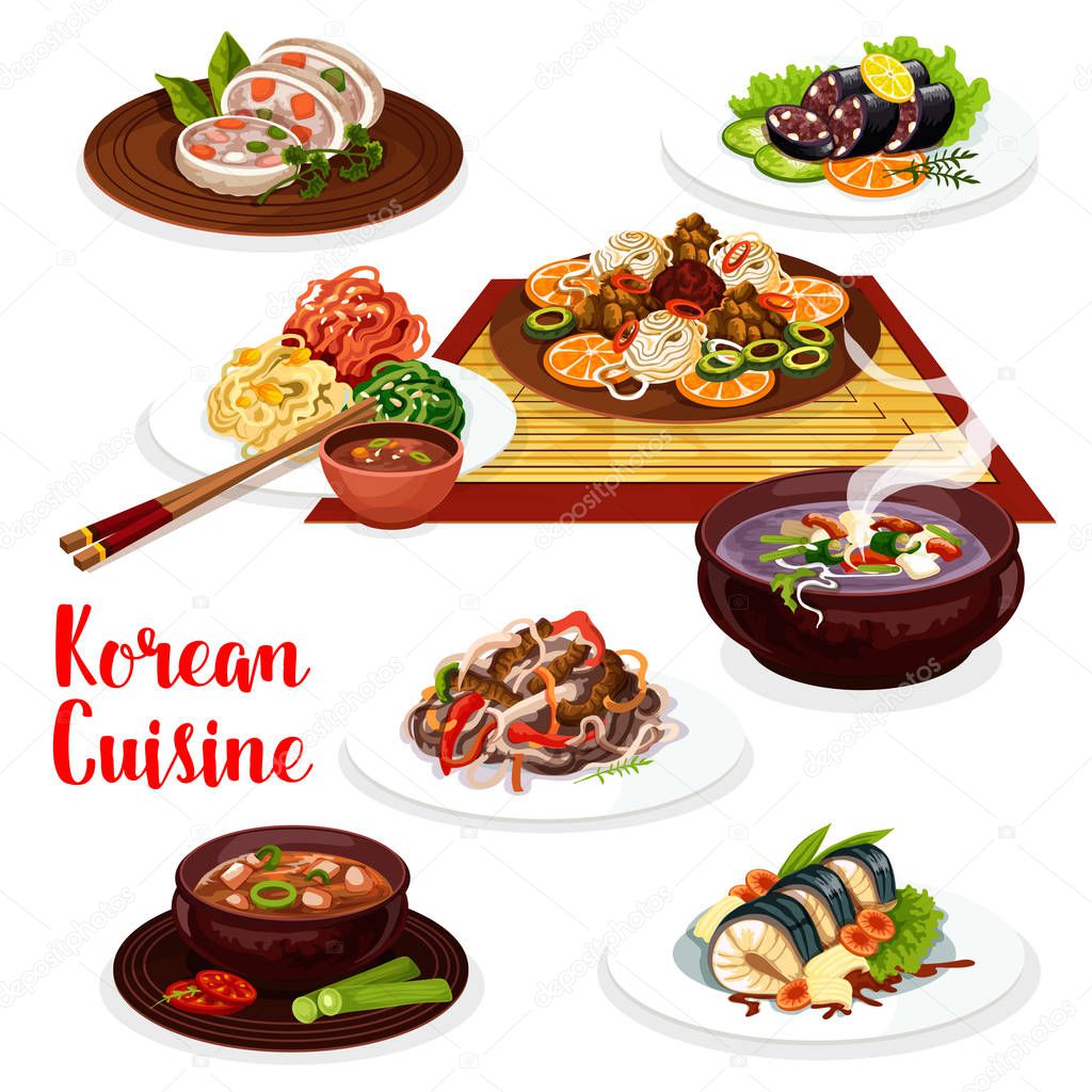 Korean meat, vegetable and fish dishes
