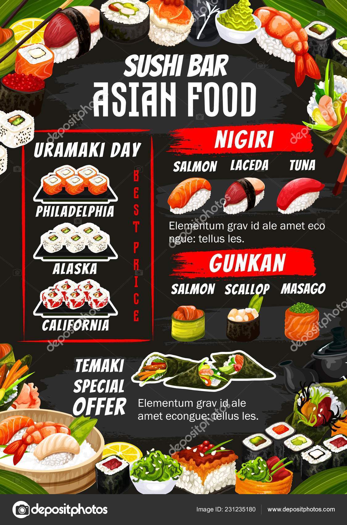 Sushi Bar Rolls Sashimi And Maki Menu Vector Image By C Seamartini Vector Stock Sushi Bar Rolls Sashimi And Maki Menu Vector Image By C Seamartini Vector Stock