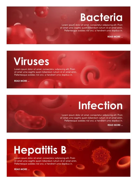 Virus, infecciones bacterianas y enfermedades de la sangre — Archivo Imágenes Vectoriales
