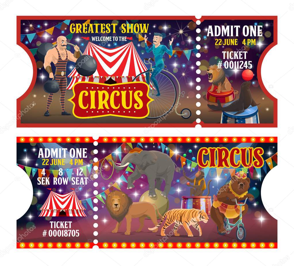 Big top circus tickets, performers and animals