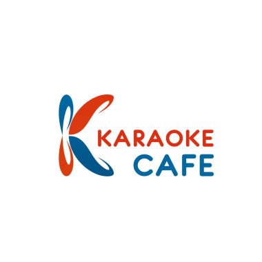 Karaoke kafe vektör harf K simgesi