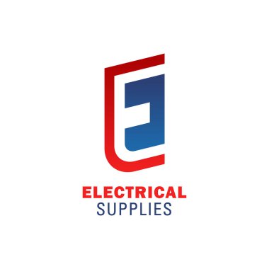 Elektrik malzemeleri E harfinin simge vektör