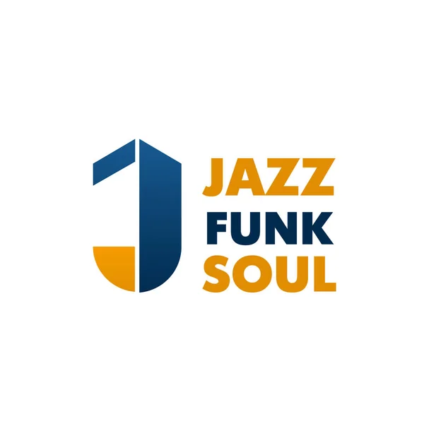 Jazz funk soul music school vector letter J icon — Stock Vector