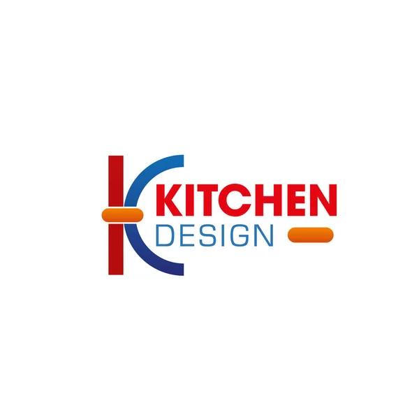 Küche Design Vektor k Buchstabe Symbol — Stockvektor