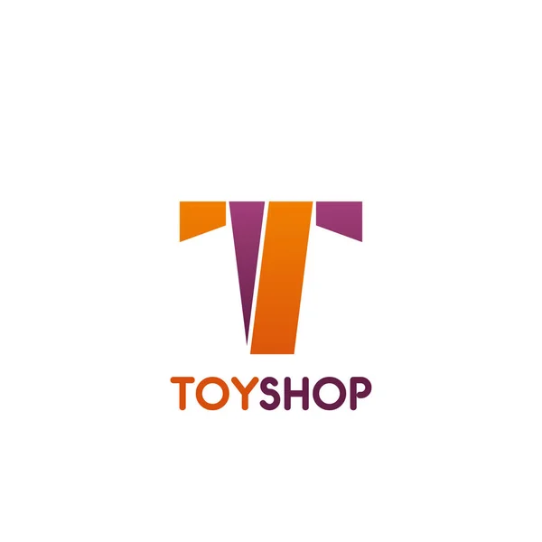 Toy shop bokstaven T vektor symbol — Stock vektor