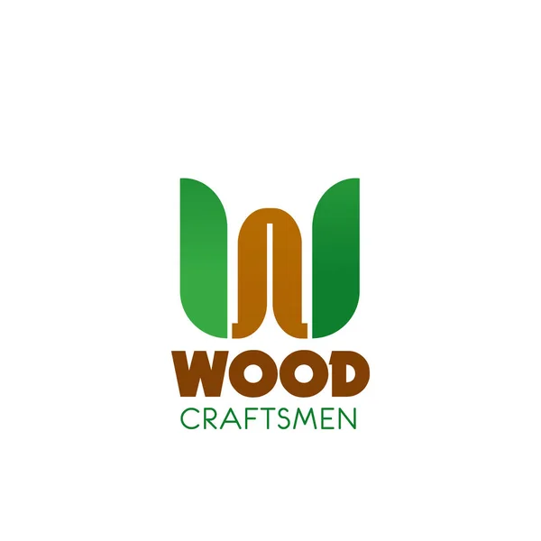 Wood craftsman vector badge — Stock Vector