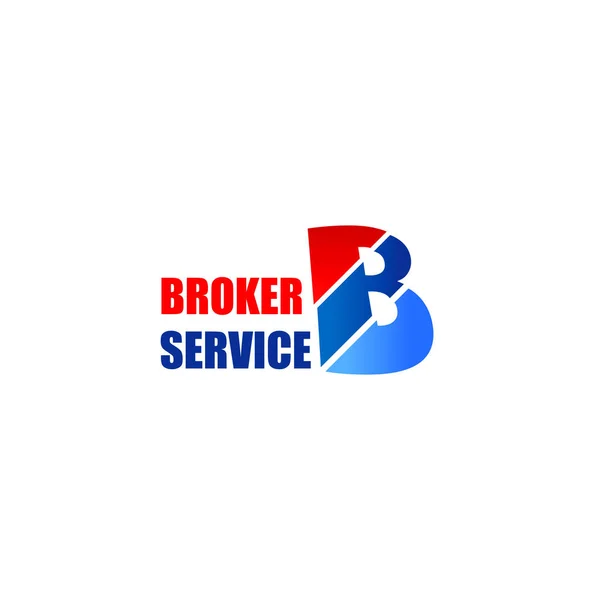 Broker servicio vector letra B icono — Vector de stock