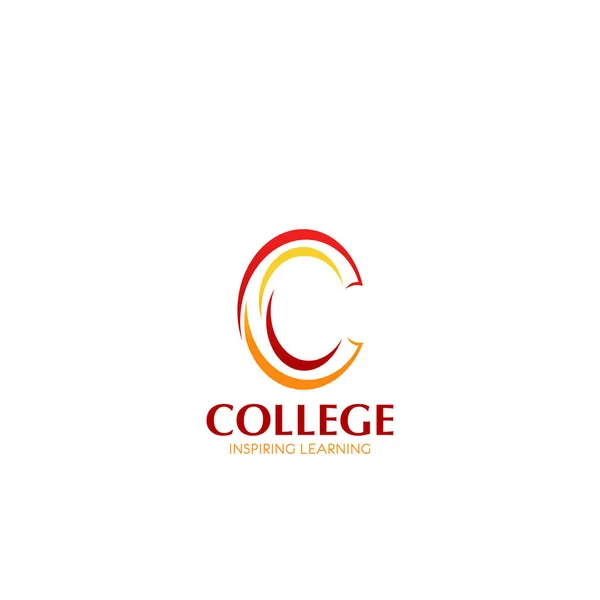 College leren vector letterpictogram C — Stockvector