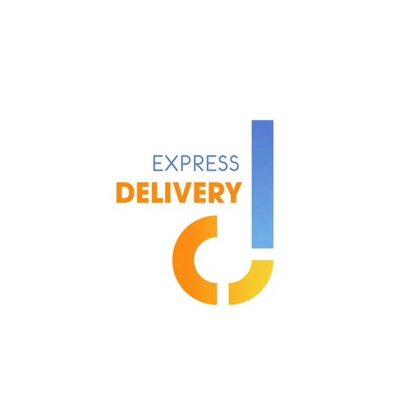 Express entrega vector carta D icono — Vector de stock
