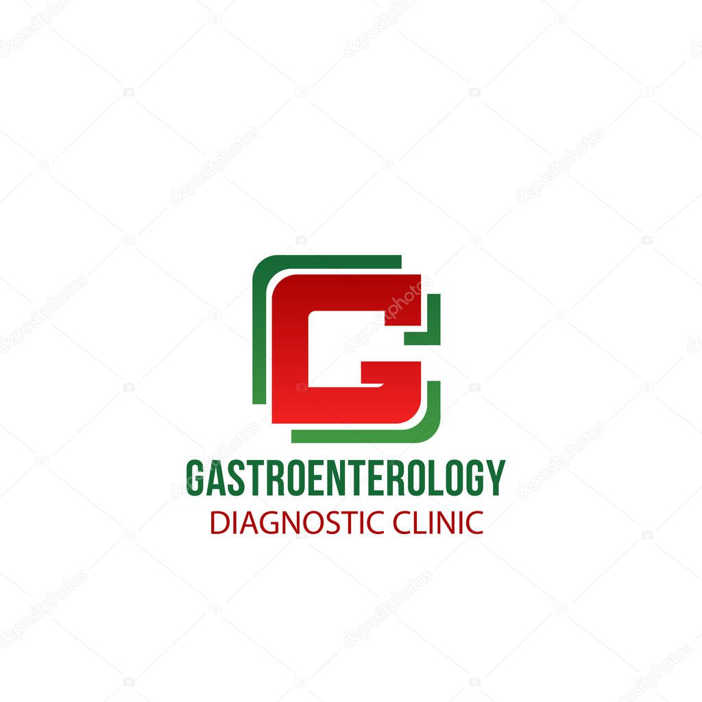 Gastroenterology diagnostic clinic vector icon isolated on a white background. Concept of human stomach disease and healthy. Vector sign for gastroenterology hospital, concept of medicine