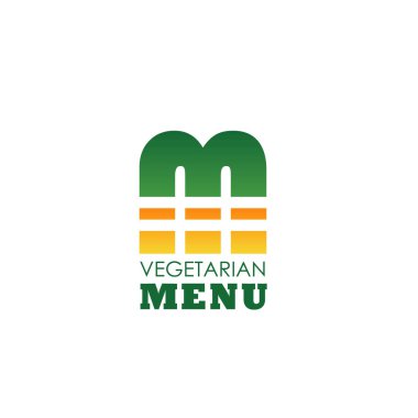 Vejetaryen Cafe menü vektör harf M simgesini