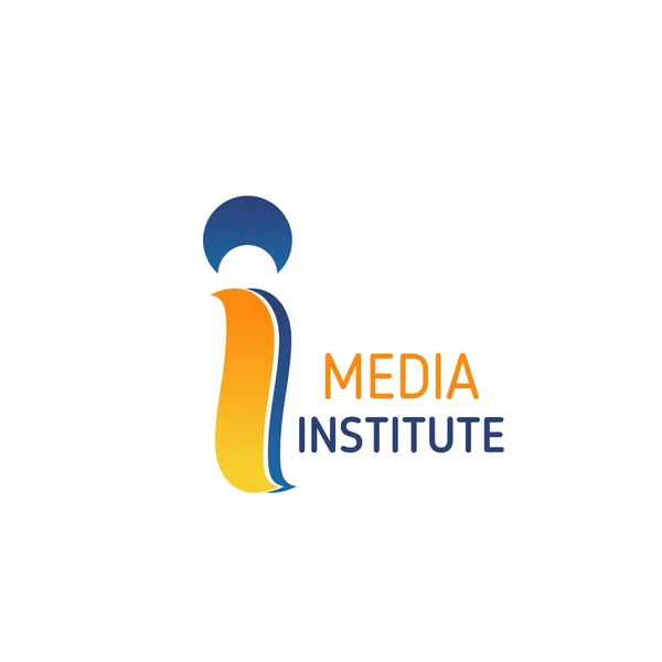 Instituto de mídia emblema vetor — Vetor de Stock