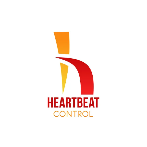 Heartbeat control vector emblem — Stock Vector