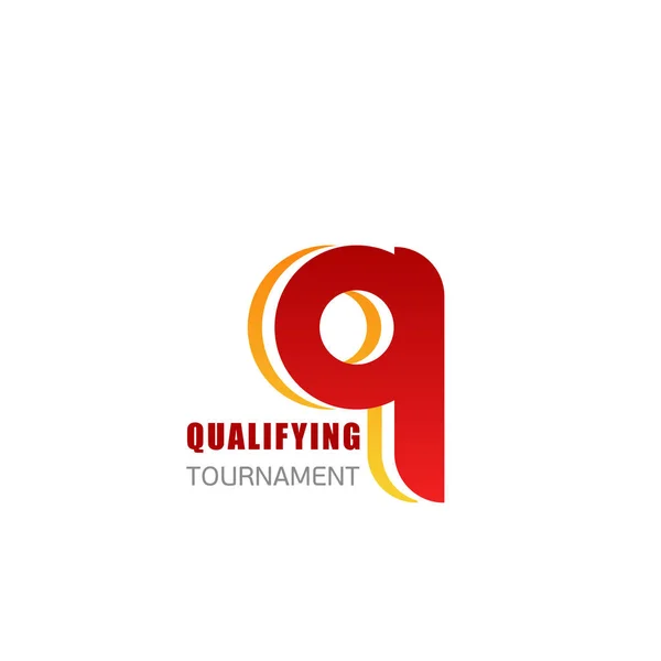 Qualifier tournoi lettre Q vecteur icône — Image vectorielle