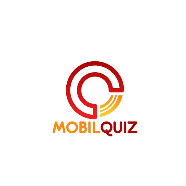 Mobil quiz vector Q letterpictogram — Stockvector