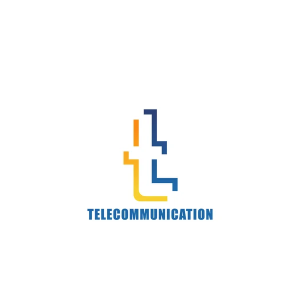 Société de télécommunications lettre vectorielle T icône — Image vectorielle