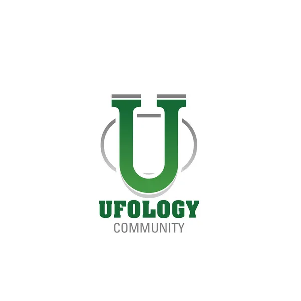 Ufologi gemenskapen vektor bokstaven U icon — Stock vektor