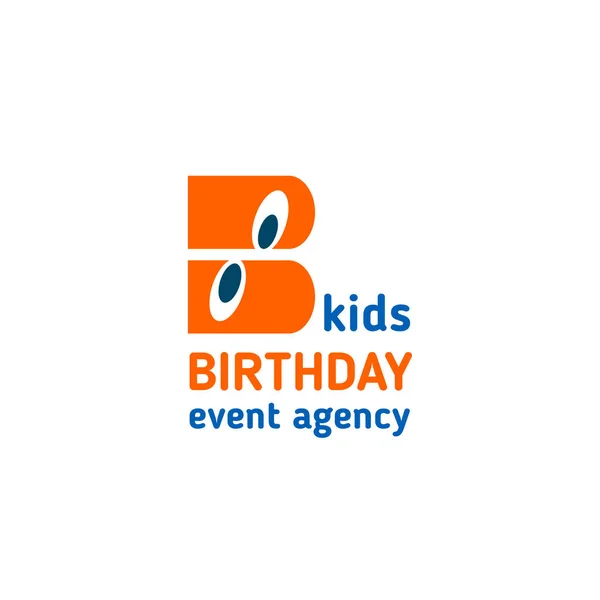 Crianças aniversário evento agência letra B vetor ícone — Vetor de Stock