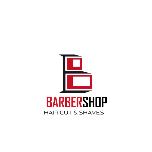 Barbershop hair and shave vector letter B icon — Stock Vector