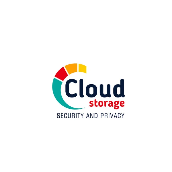Badge vectoriel de stockage Cloud — Image vectorielle