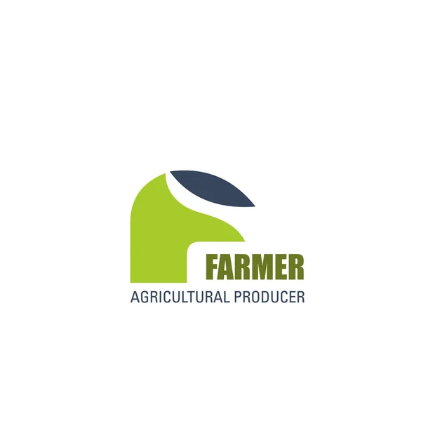 Ícone Letra Para Agricultor Produtor Agrícola Corporação Produtos Naturais Mercado — Vetor de Stock