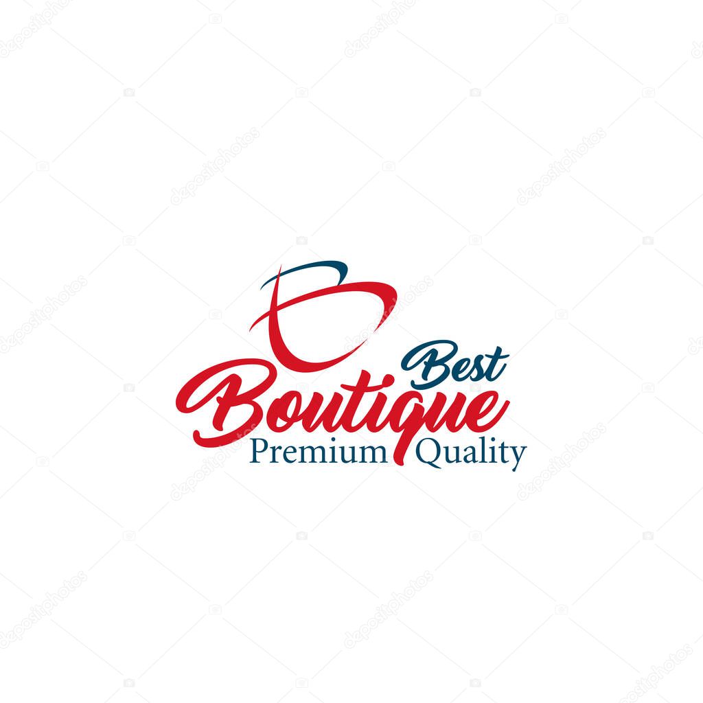 Letter B icon for best premium boutique or luxury fashion shop. Vector quality line symbol of letter B for brand shopping sale or discount outlet mall design and trade center
