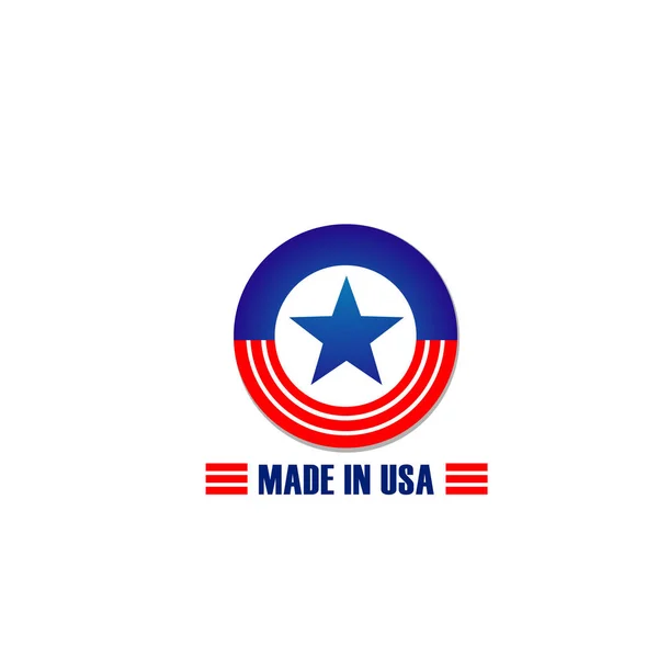 Hecho en EE.UU. icono de vector de estrella de la bandera y rayas — Vector de stock