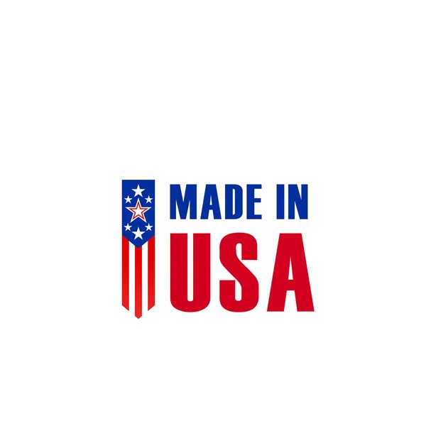 Gyártott-ban Usa amerikai zászló csillag ikon-vektoros — Stock Vector