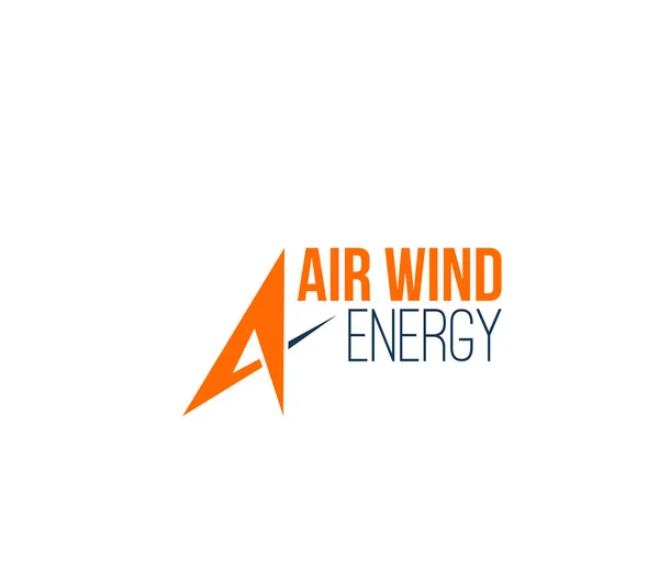 Air wind energy letter A vector icon — Stock Vector