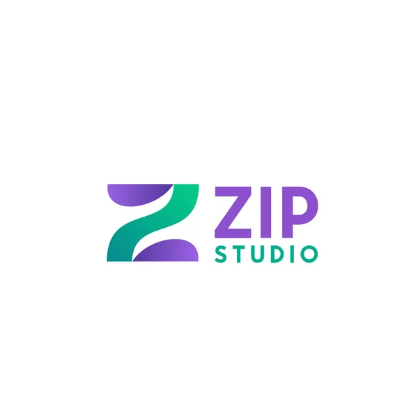 Sinal de vetor de estúdio Zip — Vetor de Stock