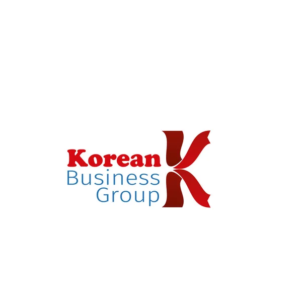 Emblema de vetor de grupo empresarial coreano — Vetor de Stock