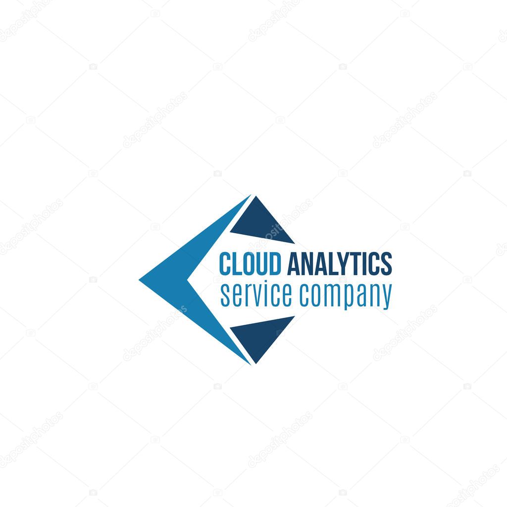 Letter C icon for cloud analytics and internet marketing company. Vector geometric symbol of letter C for online and web digital projects or e-commerce and business research development agency