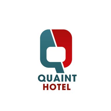 Vektör Q harfi kanat simgesi otel için
