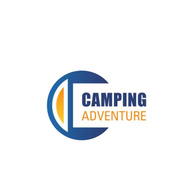 Kamp macera için vektör C harfi simgesi