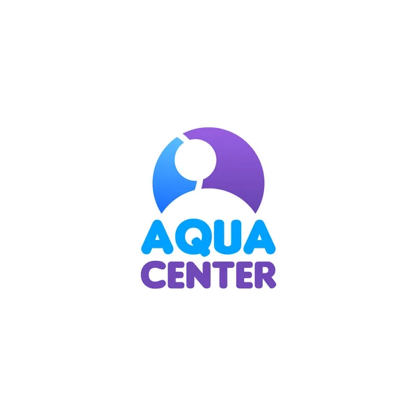 Aqua center Vektorzeichen — Stockvektor