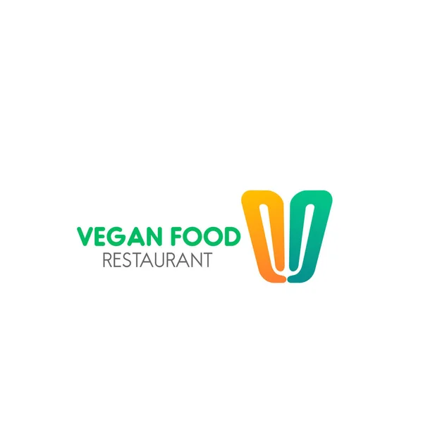 Schild für veganes Lebensmittelcafé — Stockvektor