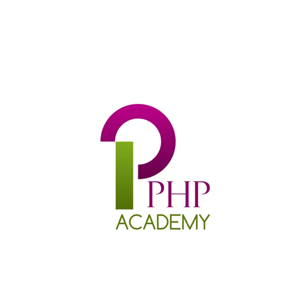 Vektor odznak pro Php akademie — Stockový vektor