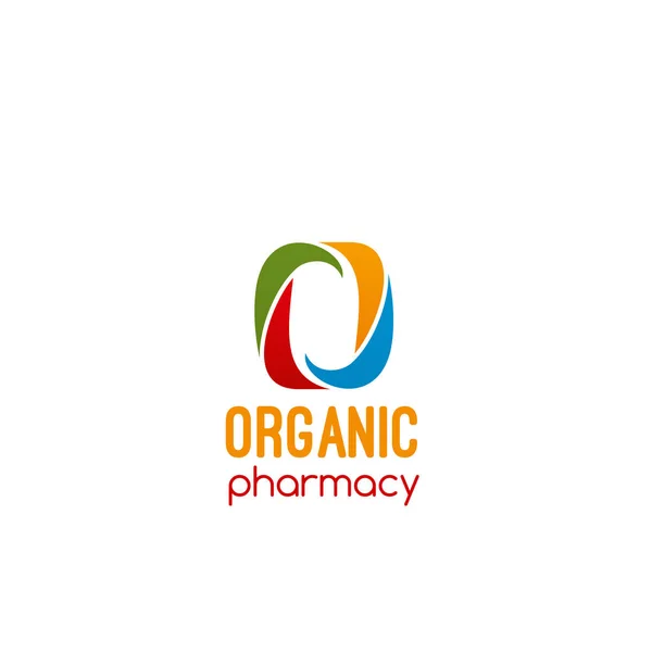 Organic pharmacy vector badge — Stock Vector