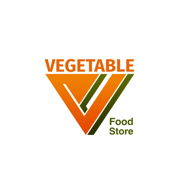 Vegetable food store badge — Stock Vector