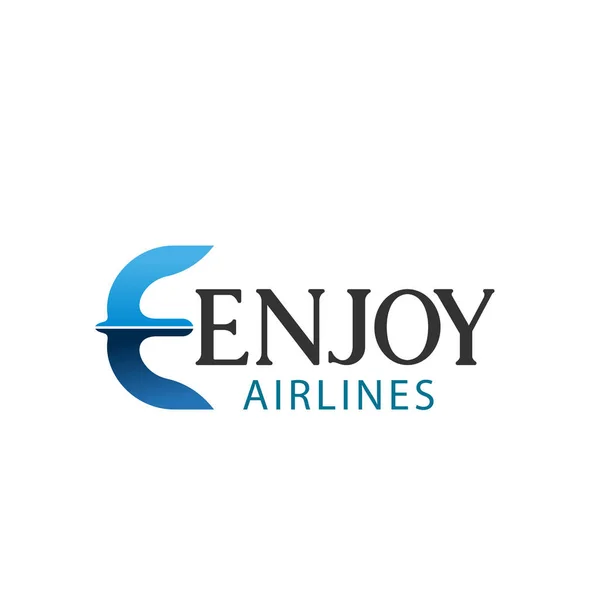 Значок E letter vector для компании enjoy airlines — стоковый вектор