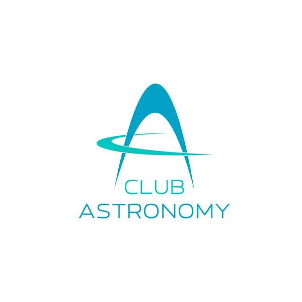 Simbolo astronomico per il design dell'emblema del club scientifico — Vettoriale Stock