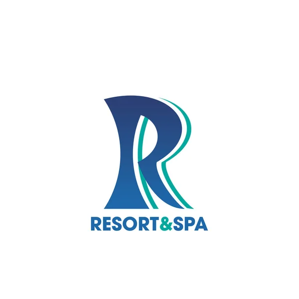 Icône Resort & Spa pour salon de beauté, design hôtelier — Image vectorielle