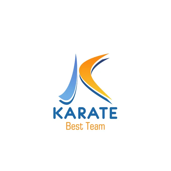 K dopisu vektorové ikony pro tým klubu karate — Stockový vektor