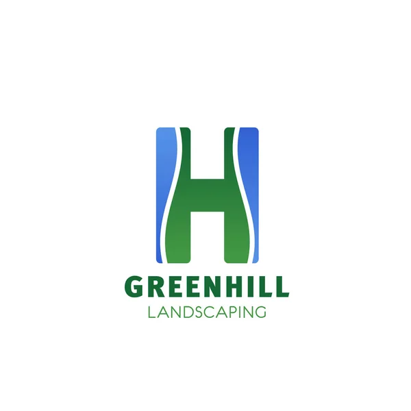 Greenhell paisagismo letra H vetor ícone —  Vetores de Stock