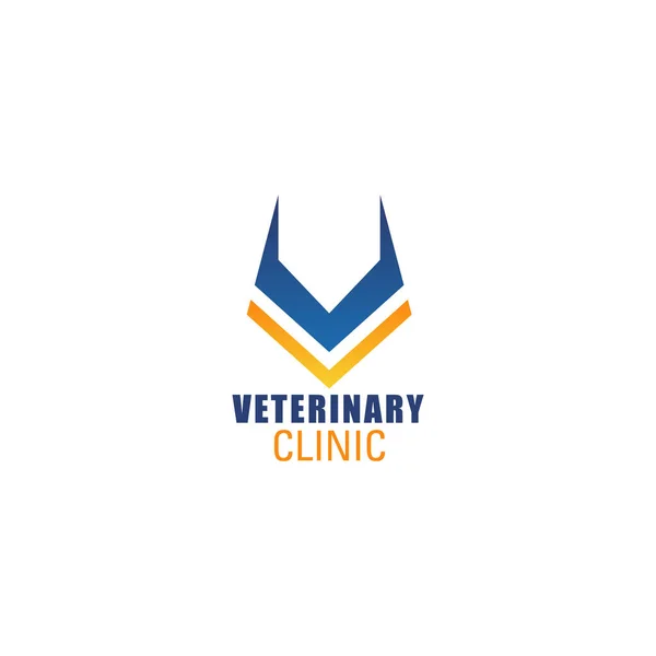 V lettera icona vettoriale per clinica veterinaria — Vettoriale Stock