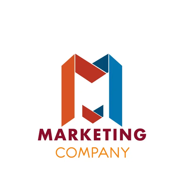 Ícone de vetor de letra M para empresa de marketing —  Vetores de Stock