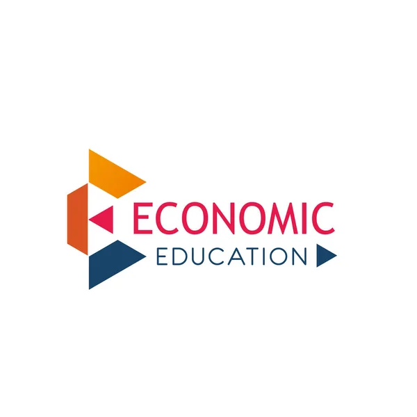 E icono vectorial letra para la educación económica — Archivo Imágenes Vectoriales