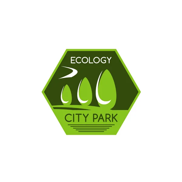 Οικολογία και πινακίδα διάνυσμα πάρκο πόλης — Διανυσματικό Αρχείο