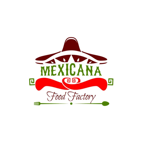 Icono de fábrica de alimentos Mexicana — Vector de stock