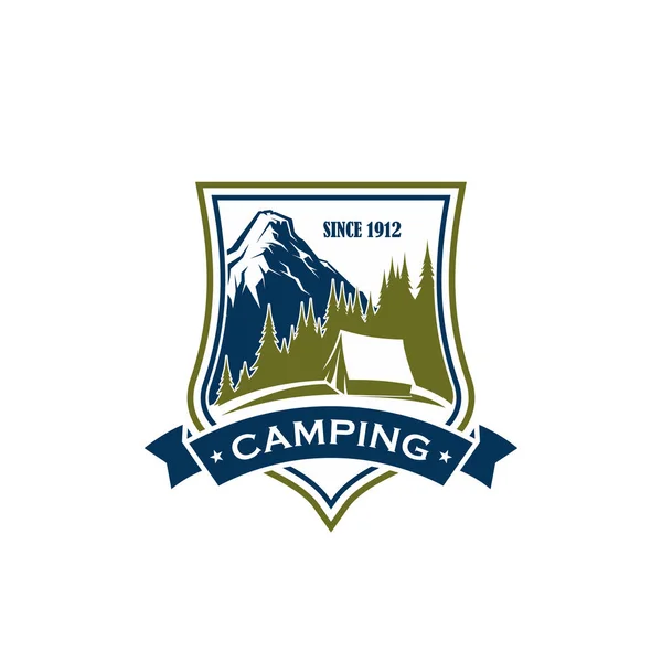 Actividad camping vector signo — Vector de stock